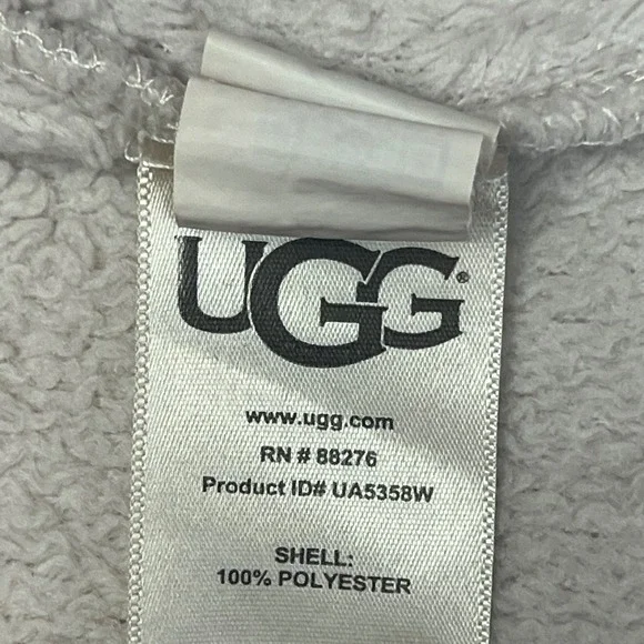 UGG Hooded Miranda Robe Plush Cardigan‎ Cozy Loungewear Spa Moonbeam Taupe LG - Picture 8 of 10